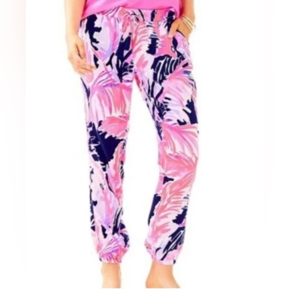 Lilly Pulitzer Pants - Lilly Pulitzer Piper Pants in True Blue Paradise Point sz L